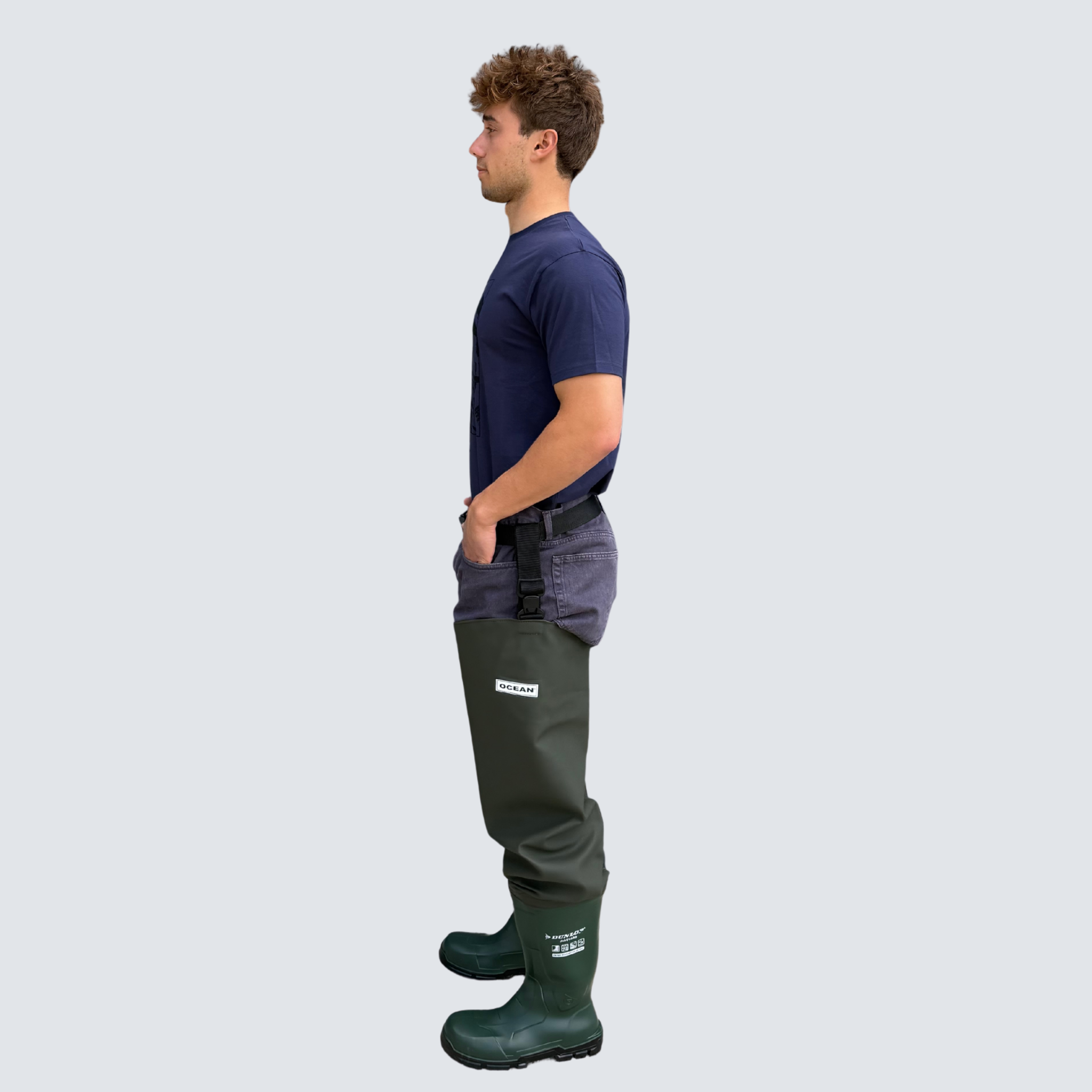 OCEAN® Deluxe+ Thigh Waders w. S5 DUNLOP Stiefel m. Stollen