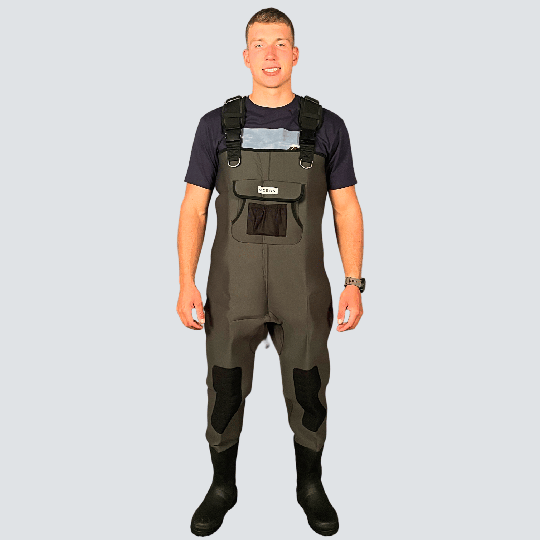 Ocean Heavy Thigh Waders – Deluxe 700g PVC, Size 7-60, New In Box